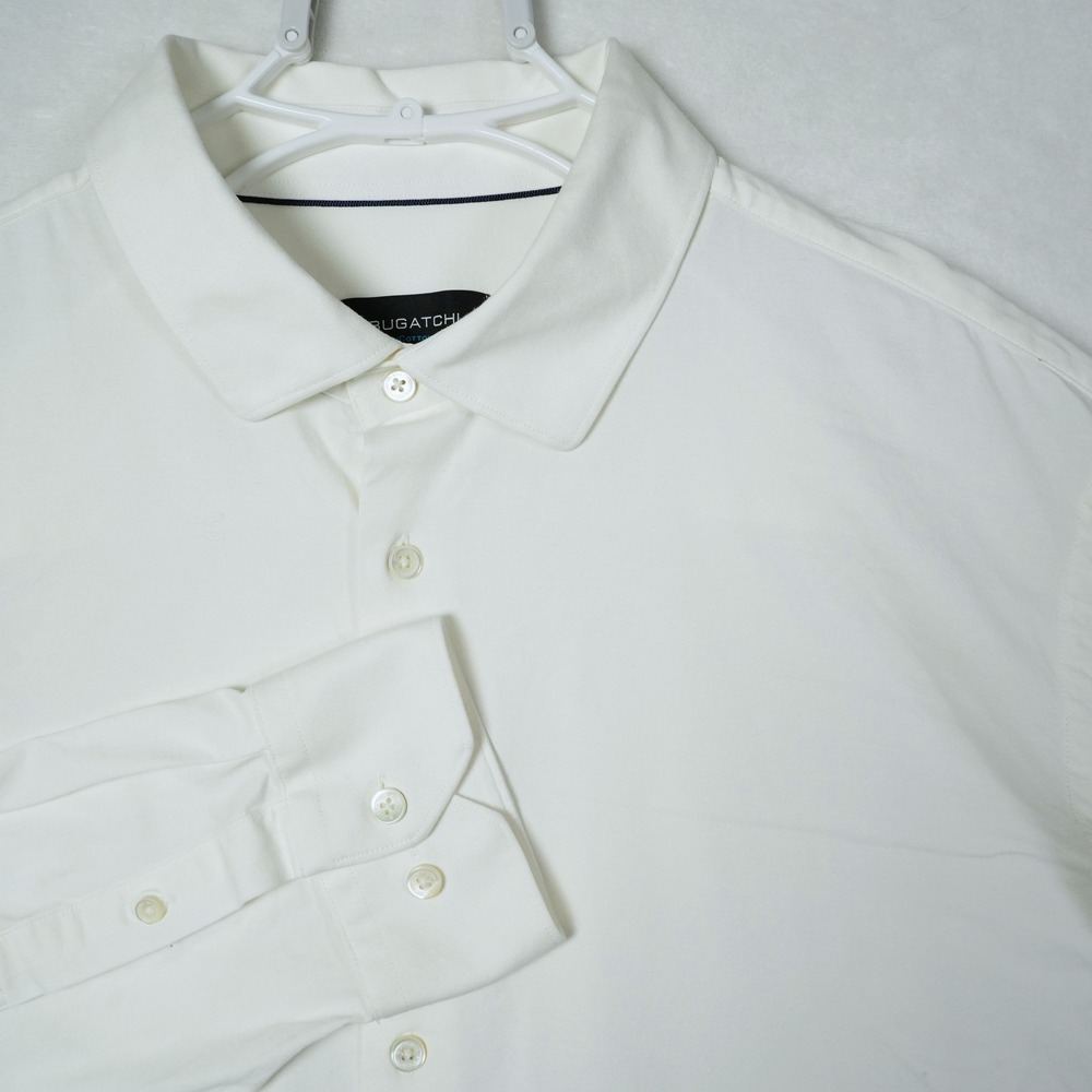 Bugatchi OoohCotton Tech White 8 Way Stretch Long Sleeve Button Down Shirt XXL